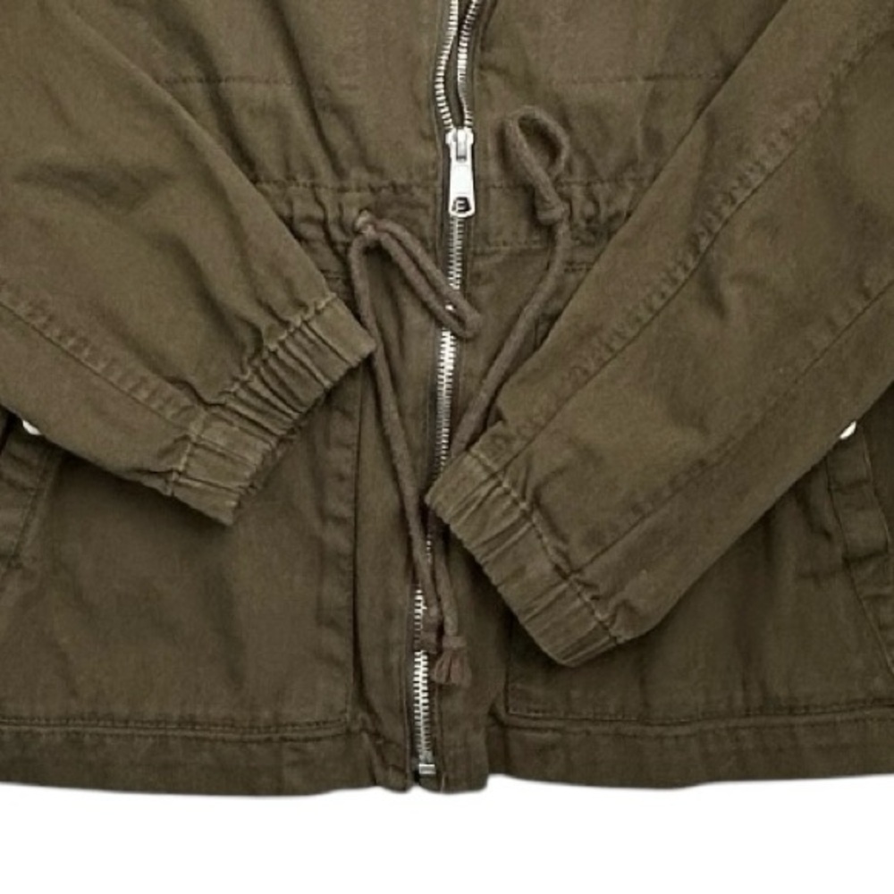 OLD NAVY Women’s Field Utility Jacket Olive Green Mock Collar Drawstring Waist M - Picture 5 of 11